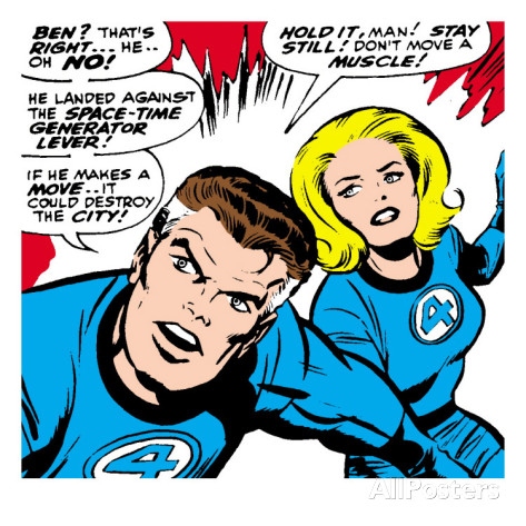 Marvel comics retro fantastic four comic panel mr fantastic invisible woman